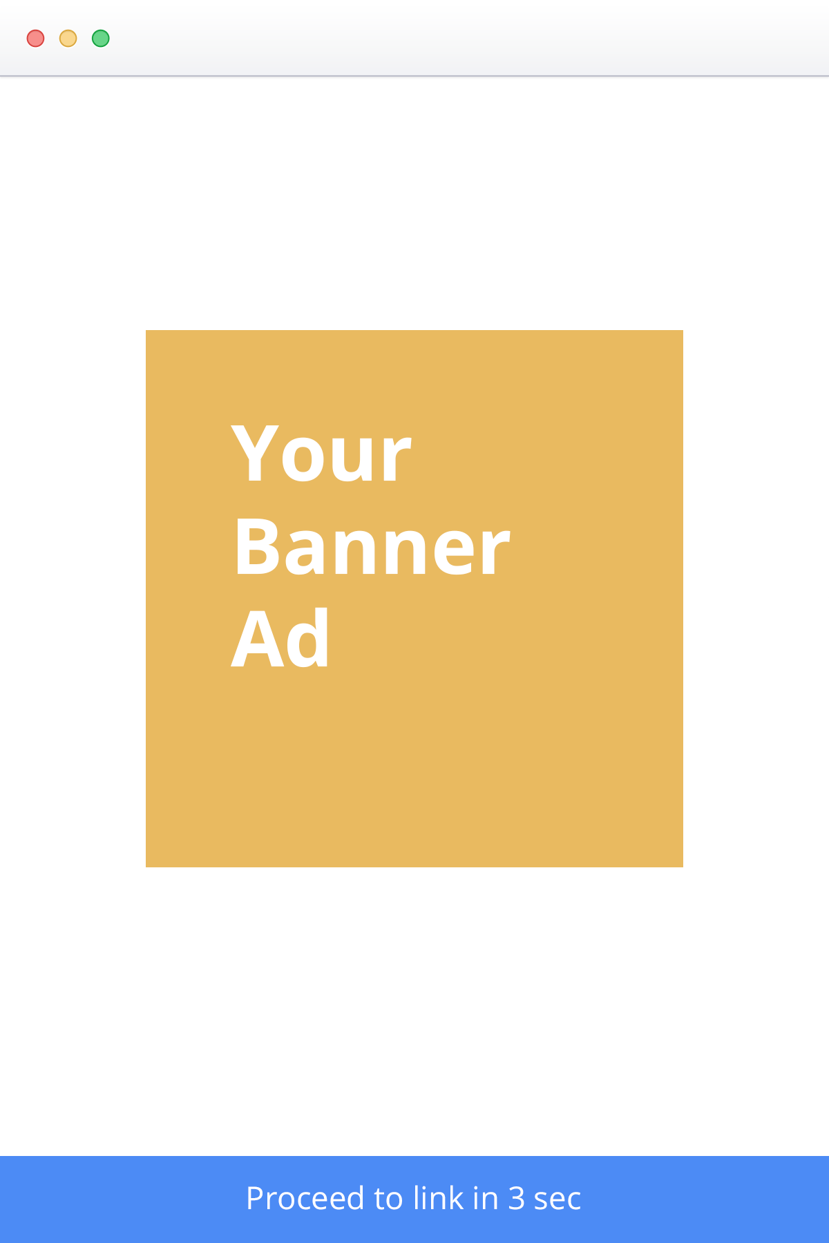 Your banner ad button to proceed